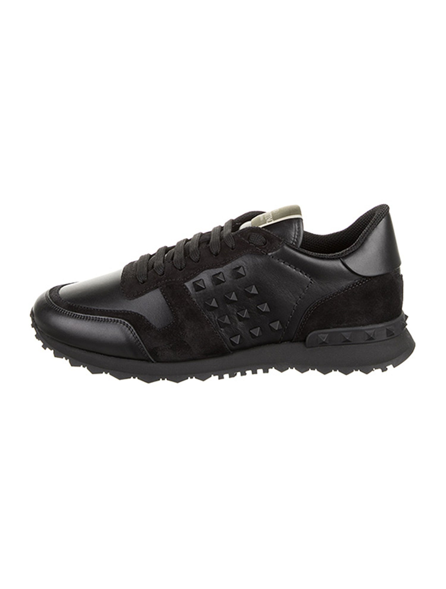 Valentino Leather Studded Accents Sneakers