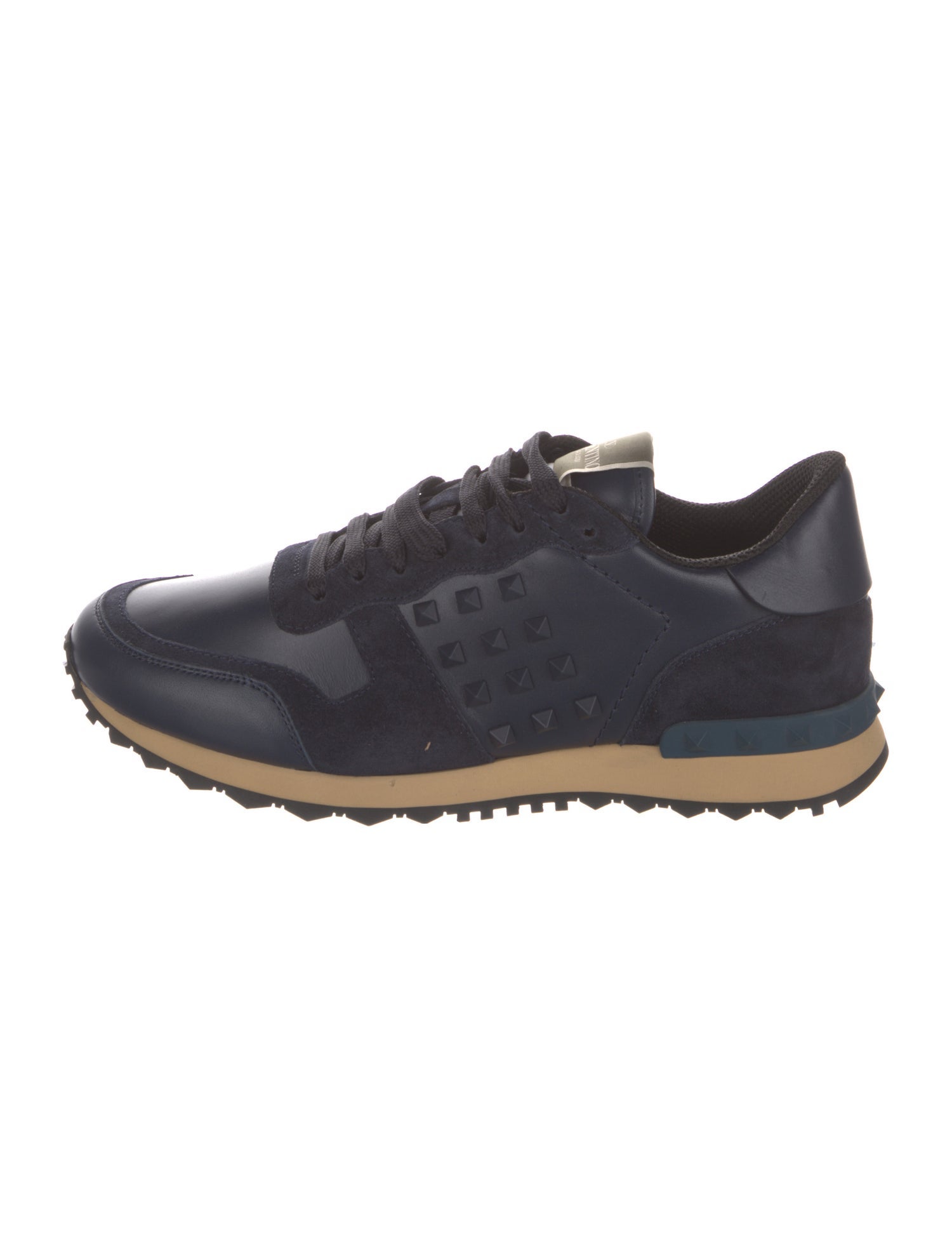 Valentino Leather Studded Accents Sneakers