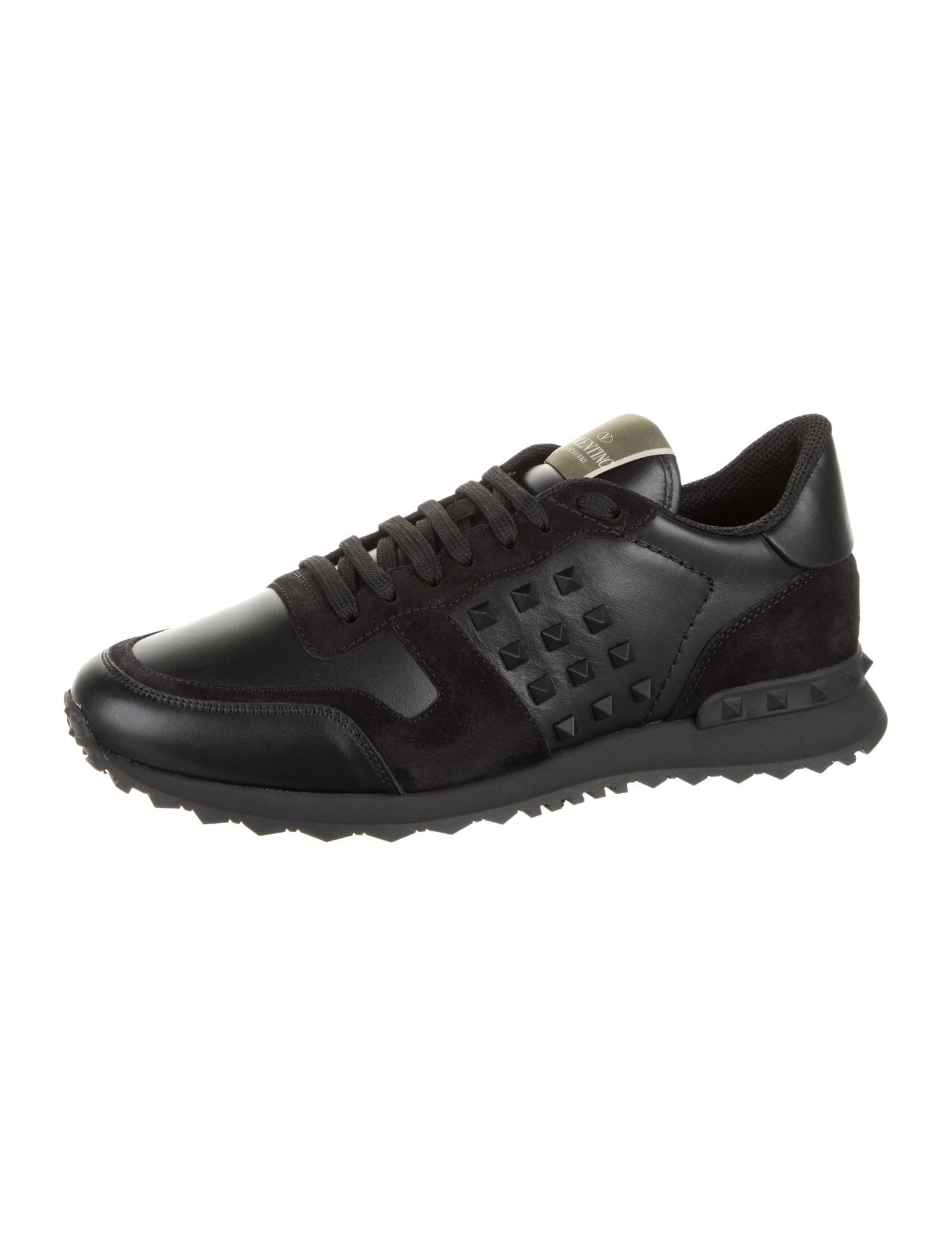 Valentino Leather Studded Accents Sneakers