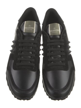 Valentino Leather Studded Accents Sneakers