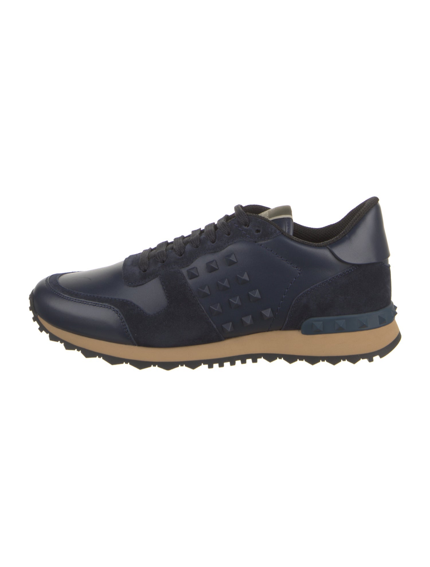 Valentino Leather Studded Accents Sneakers