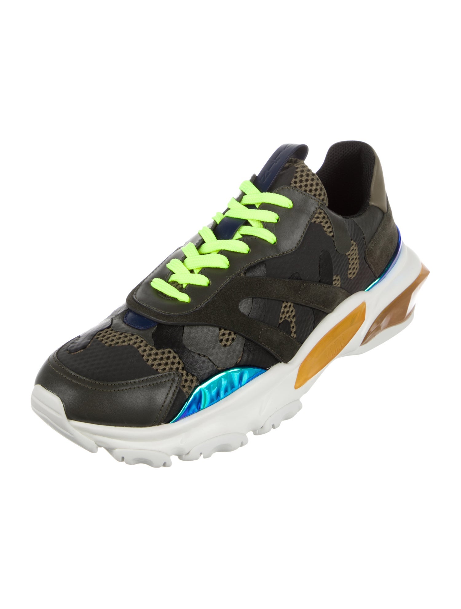 Valentino Leather Printed Sneakers