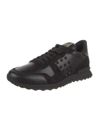 Valentino Leather Studded Accents Sneakers