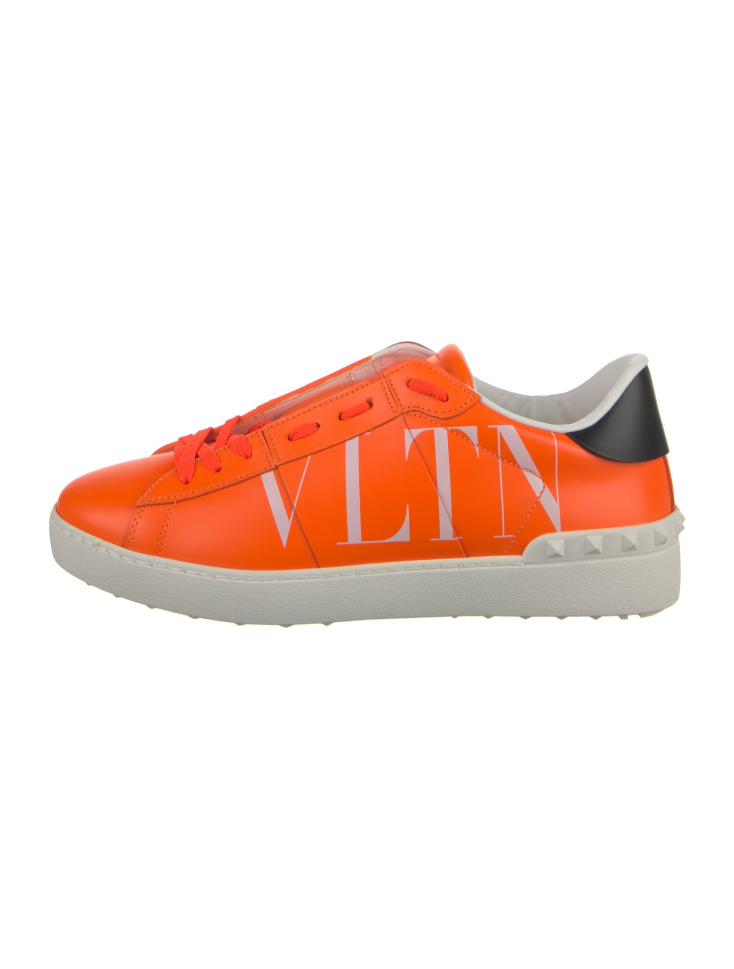 Valentino Leather Colorblock Pattern Sneakers