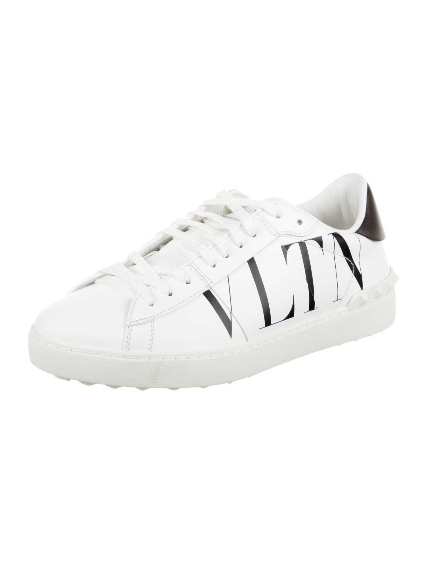 Valentino Leather Printed Sneakers