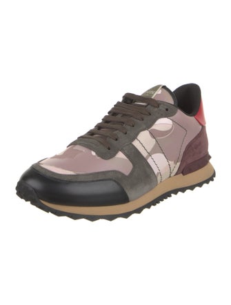 Valentino Leather Printed Sneakers