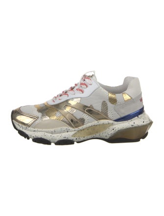 Valentino Leather Colorblock Pattern Sneakers