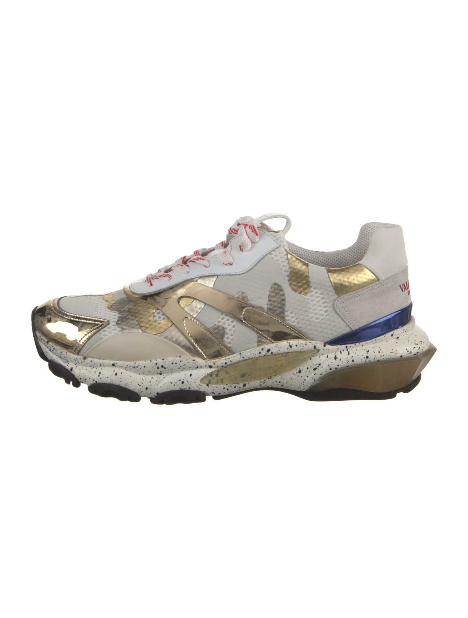 Valentino Leather Printed Sneakers