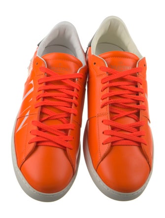 Valentino Leather Graphic Print Sneakers