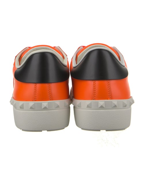 Valentino Leather Graphic Print Sneakers