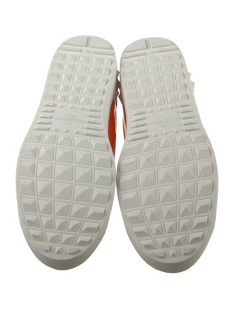 Valentino Leather Graphic Print Sneakers