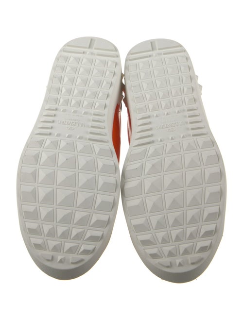 Valentino Leather Graphic Print Sneakers