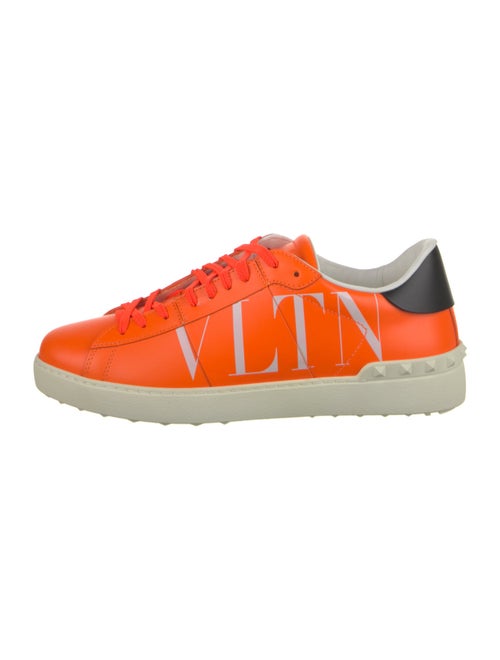 Valentino Leather Colorblock Pattern Sneakers