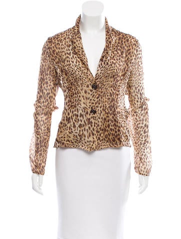 Red Valentino Silk Leopard Print Top