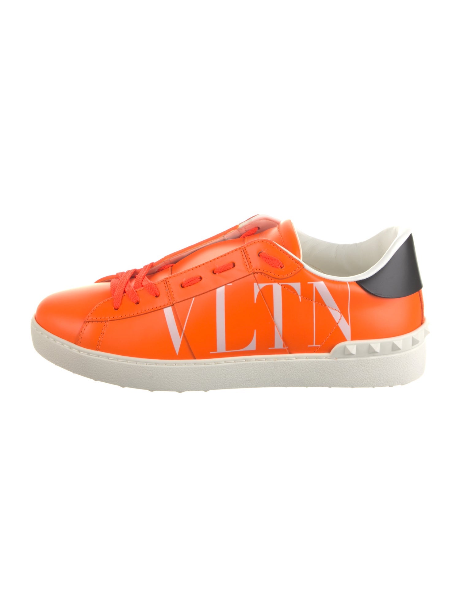 Valentino Leather Graphic Print Sneakers
