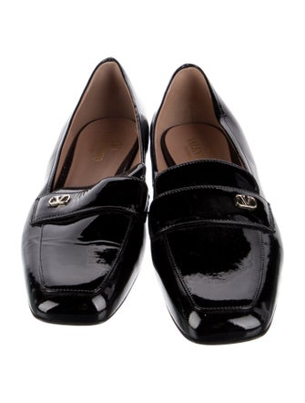 Valentino Rockstud Accents Patent Leather Loafers