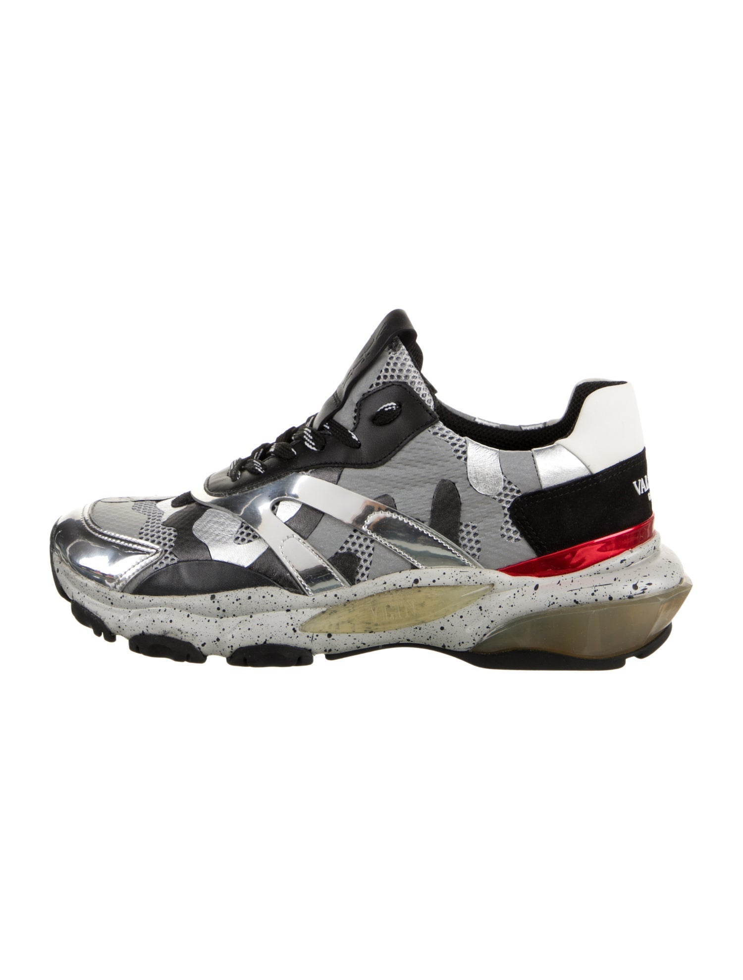 Valentino Leather Printed Sneakers