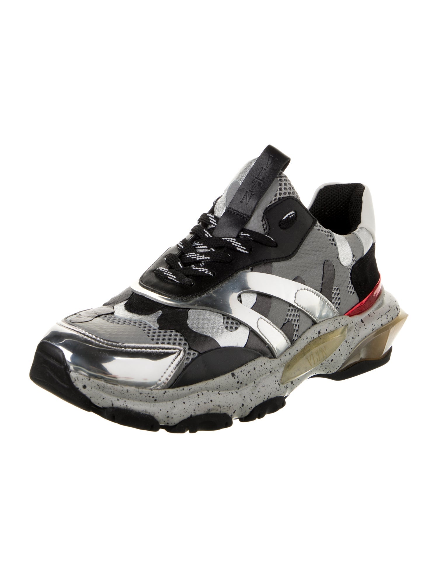 Valentino Leather Printed Sneakers