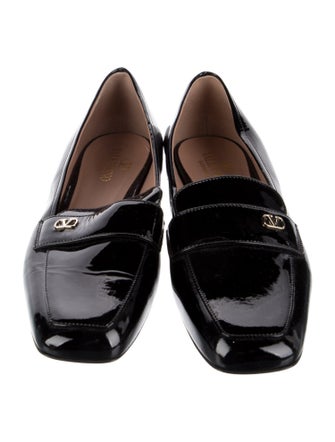 Valentino Rockstud Accents Patent Leather Loafers