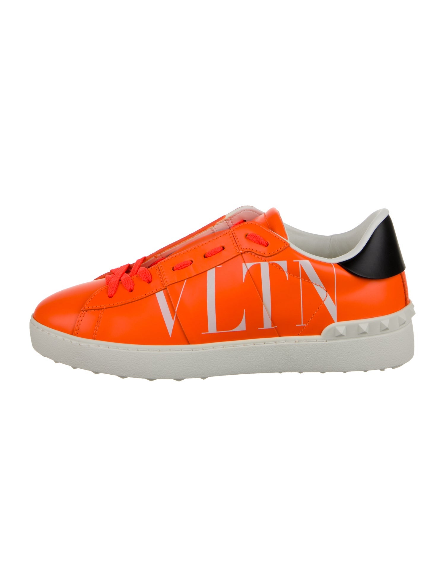 Valentino Leather Printed Sneakers