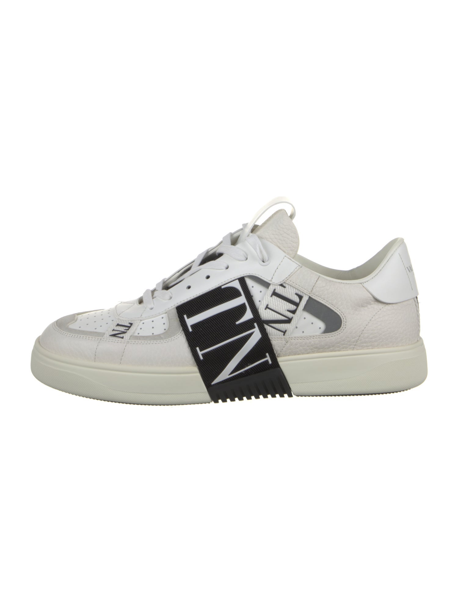 Valentino Leather Graphic Print Sneakers