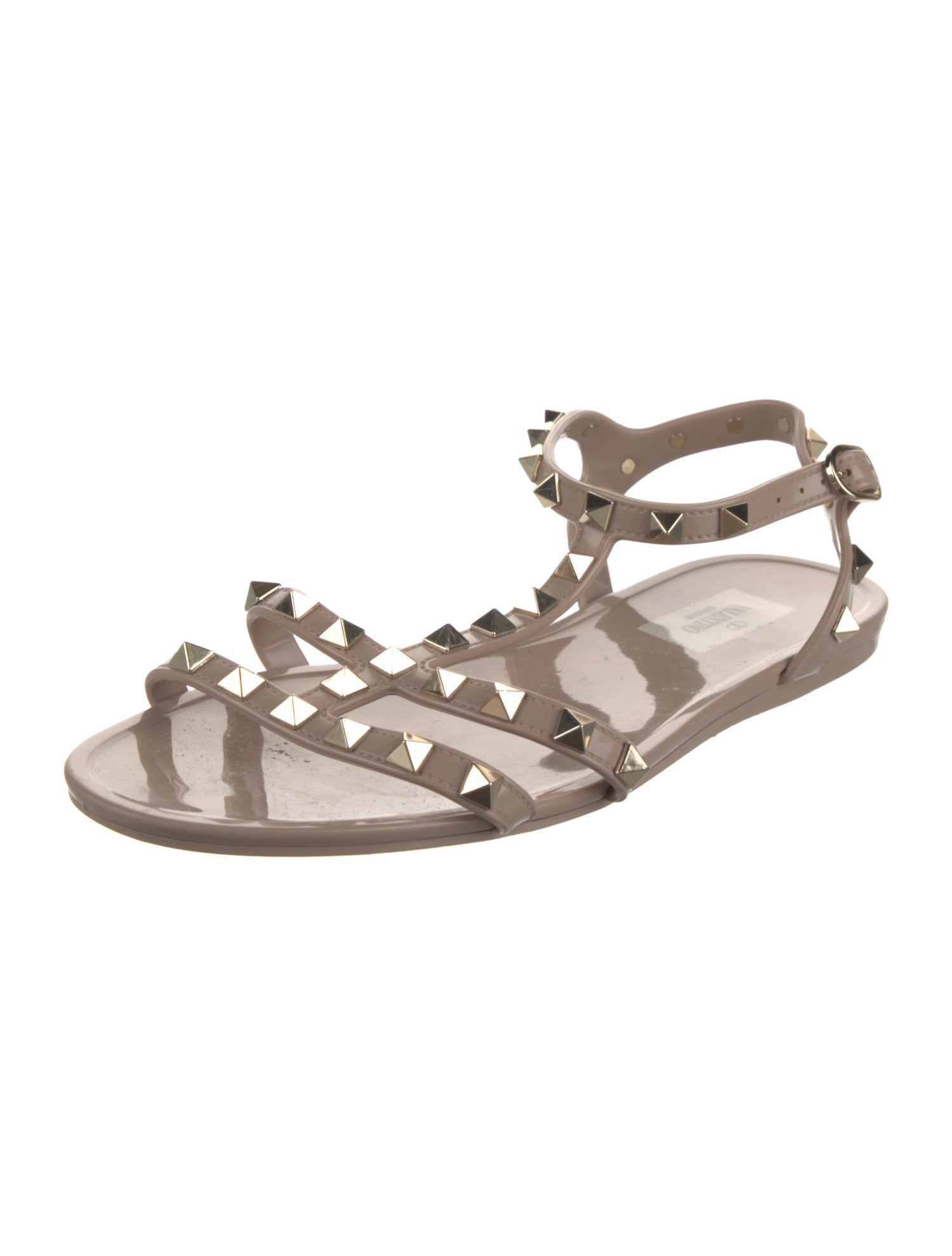 Valentino Rockstud Accents PVC Gladiator Sandals