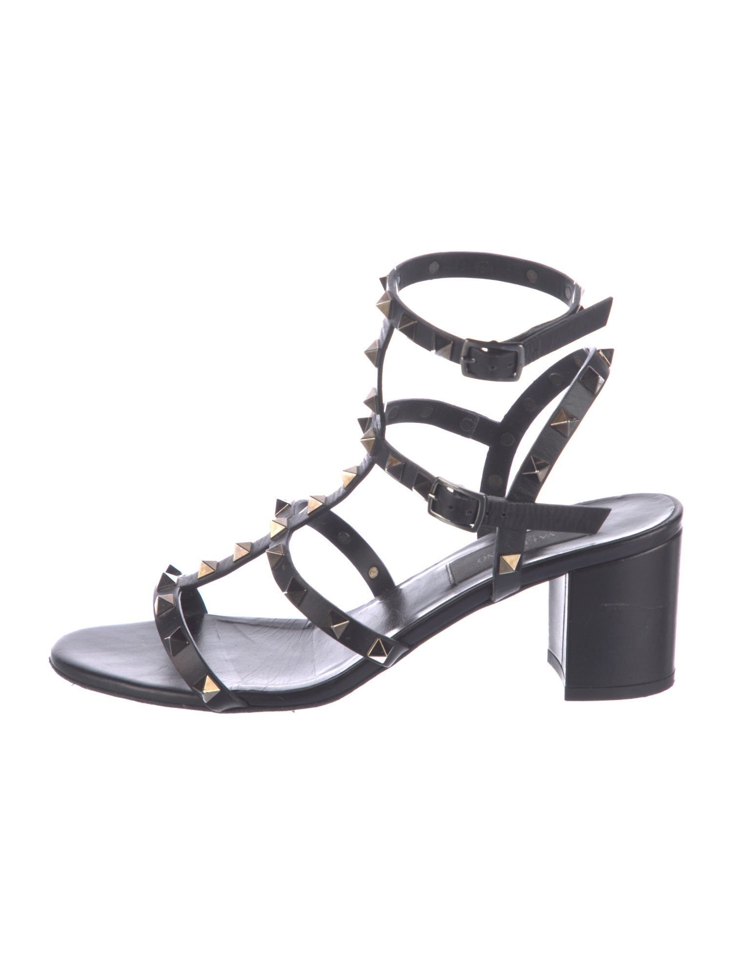 Valentino Rockstud Accents Leather Gladiator Sandals