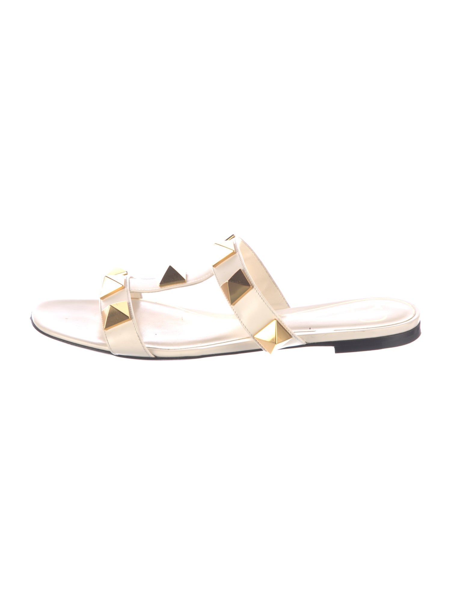 Valentino Rockstud Accents Leather Slides
