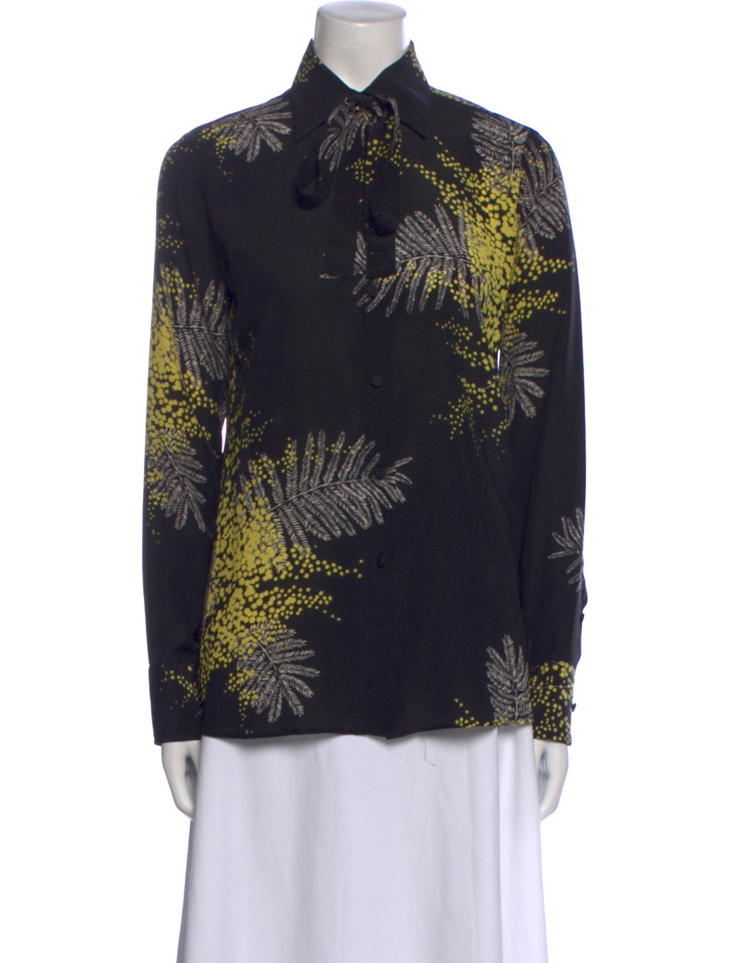 Valentino Silk Printed Button-Up Top