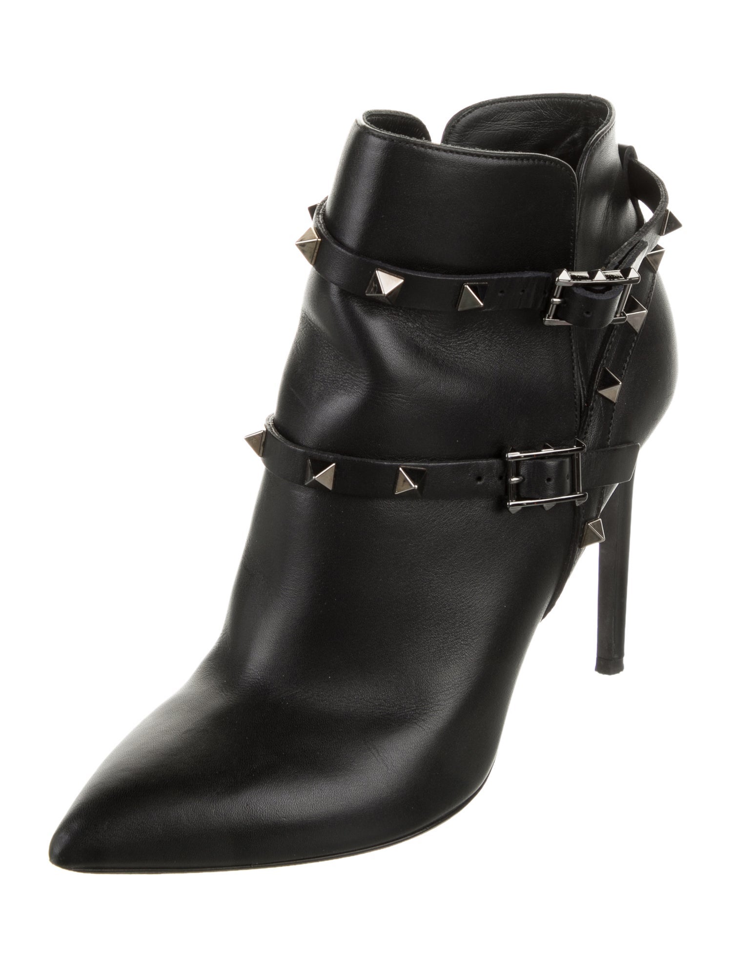 Valentino Rockstud Accents Leather Boots