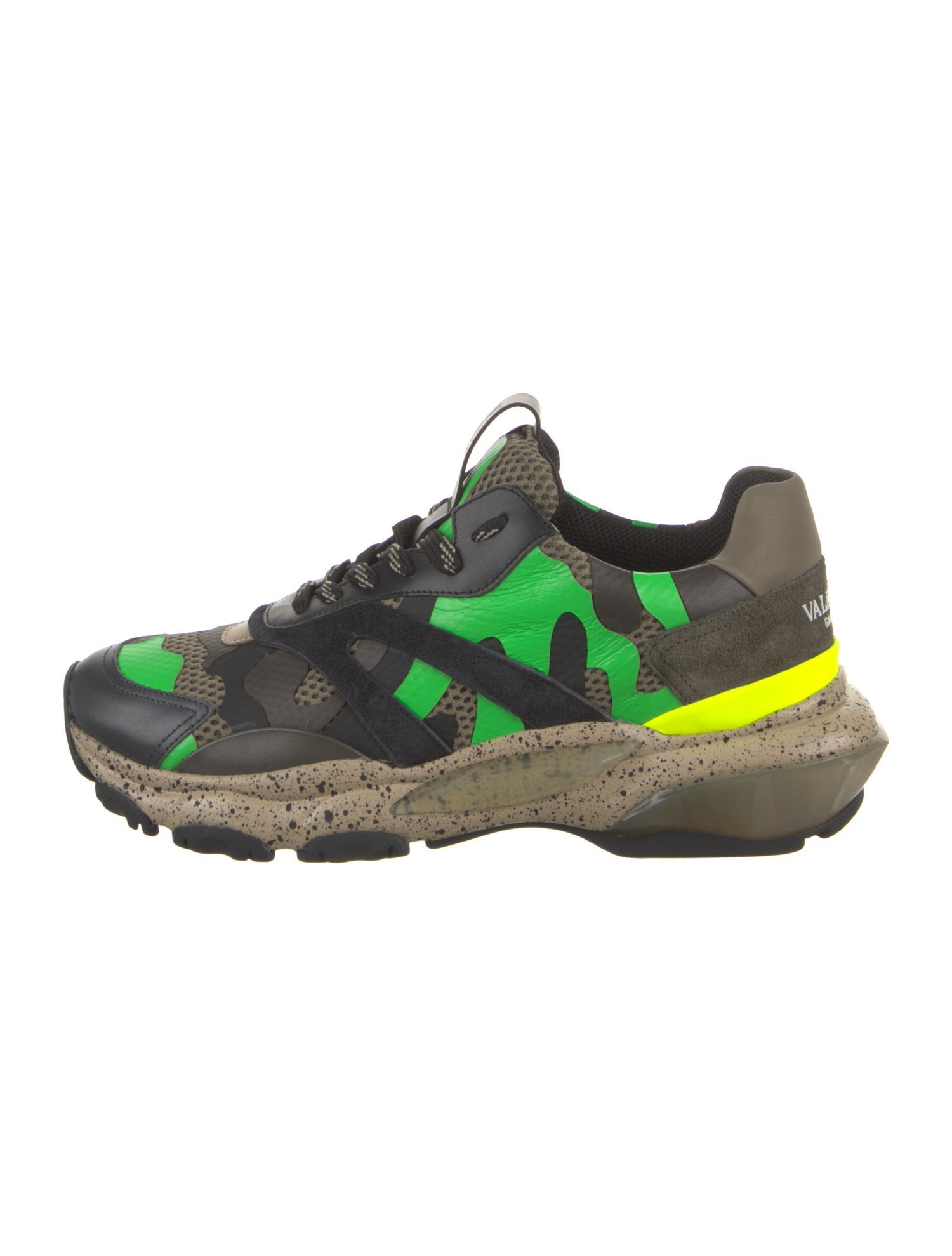Valentino Leather Camouflage Print Sneakers