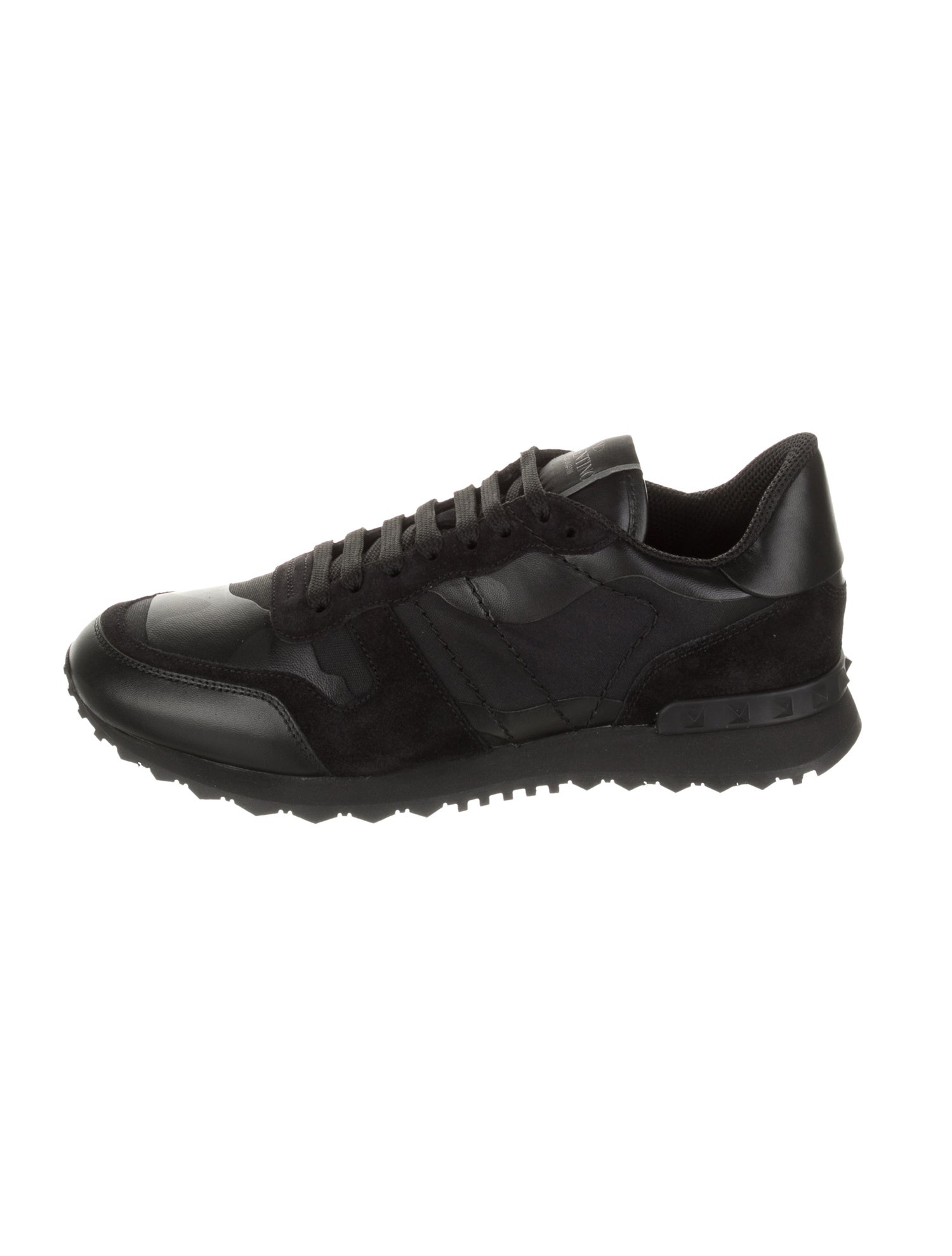 Valentino Leather Studded Accents Athletic Sneakers
