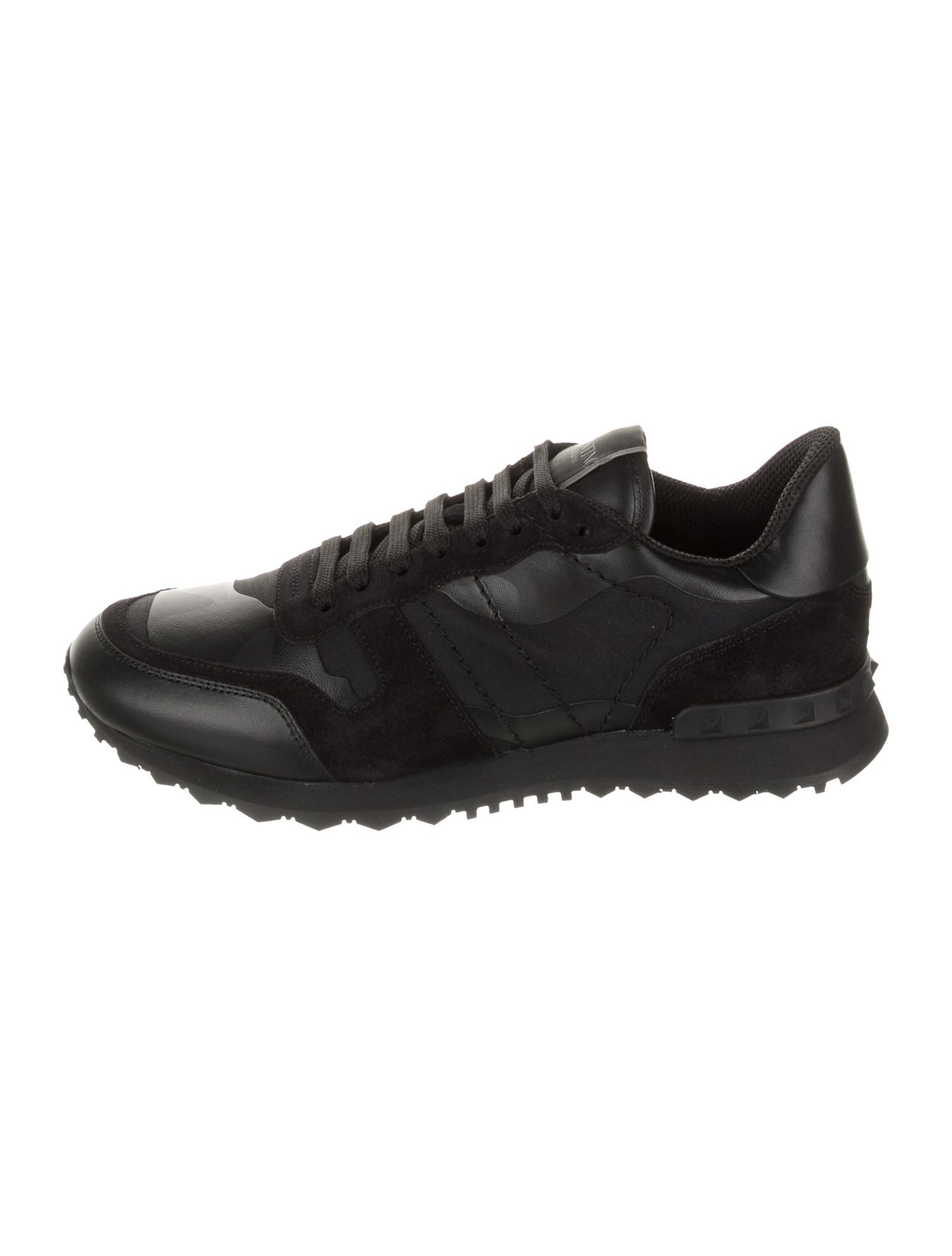 Valentino Leather Printed Athletic Sneakers