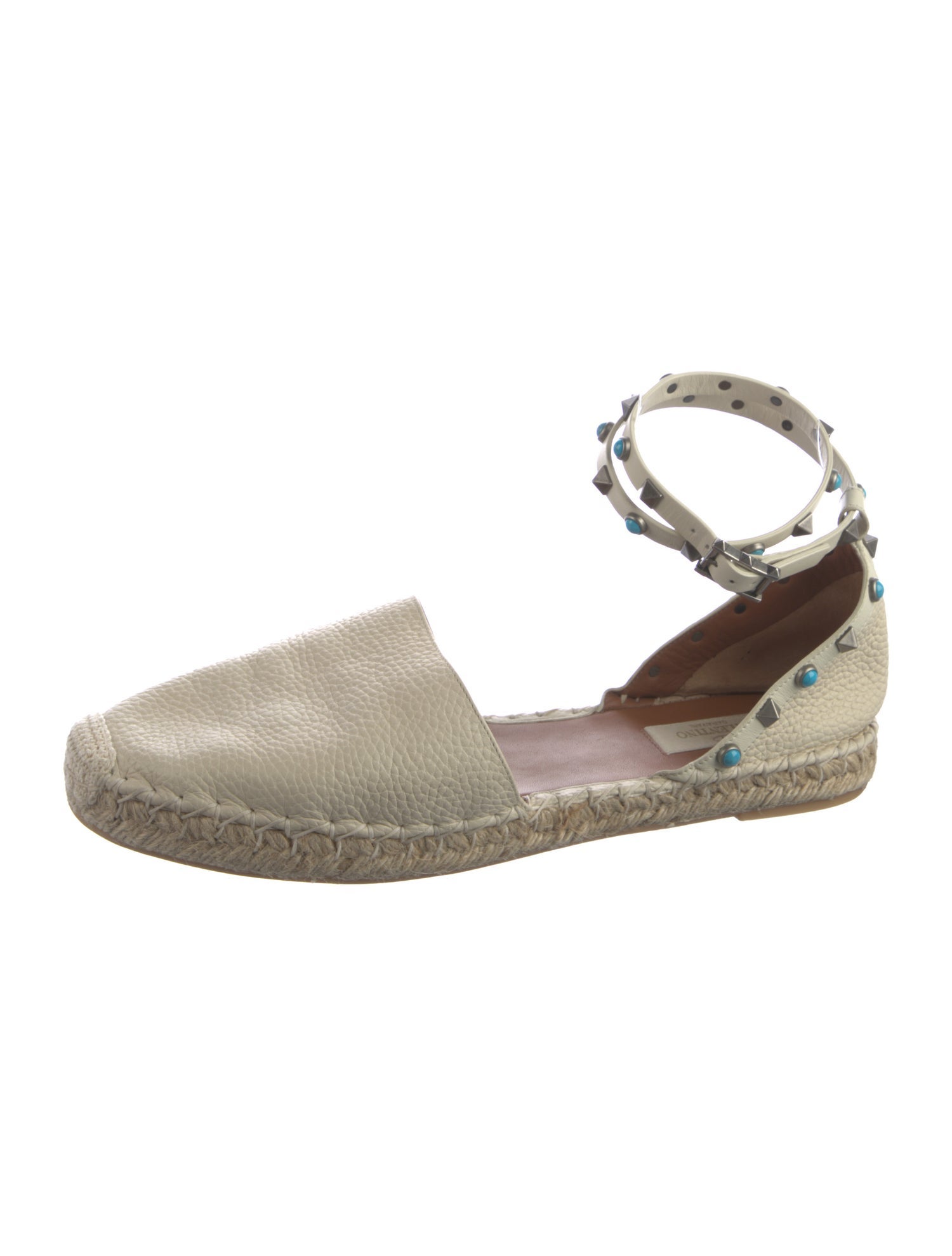 Valentino Rockstud Accents Leather D'Orsay Flats