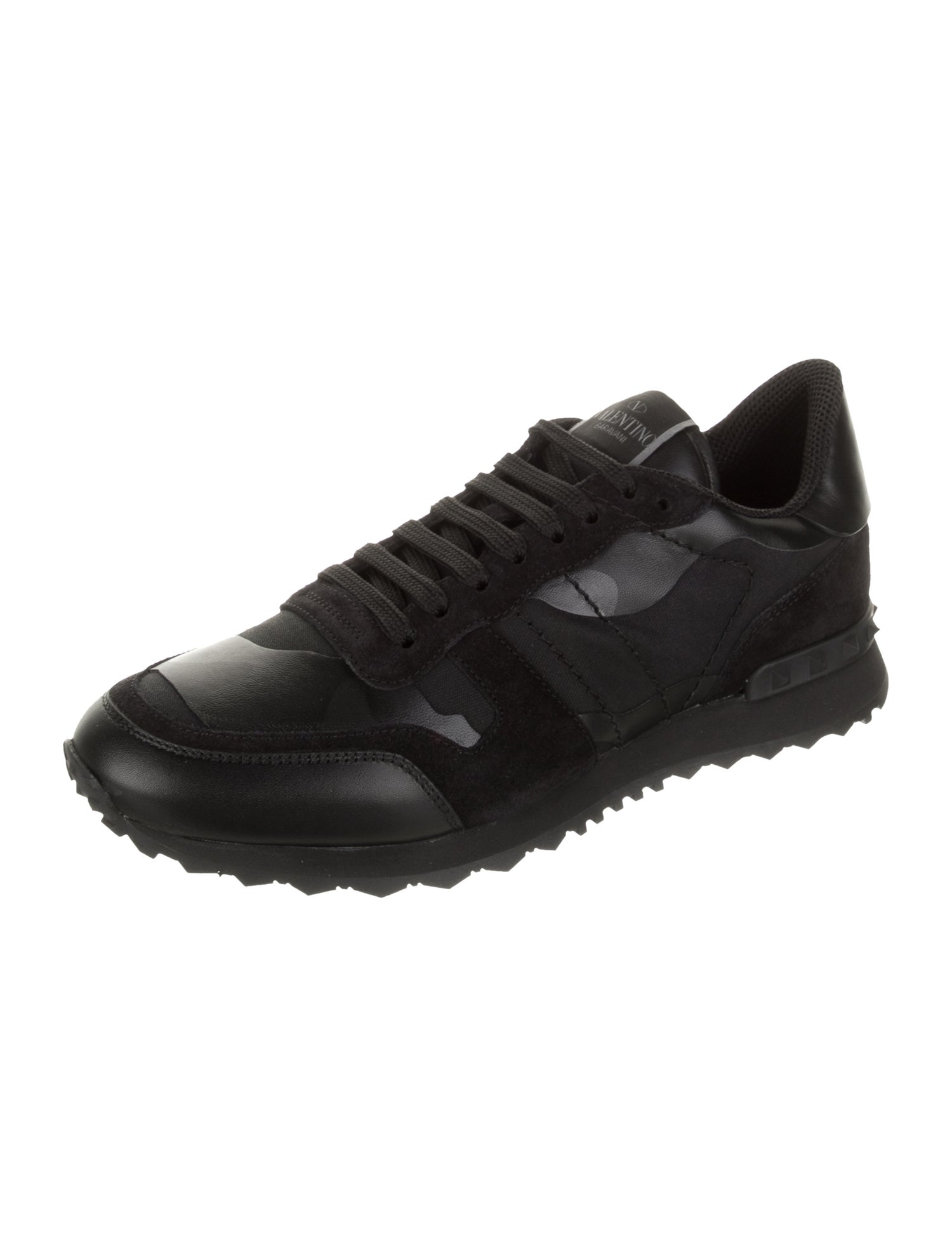 Valentino Leather Studded Accents Athletic Sneakers