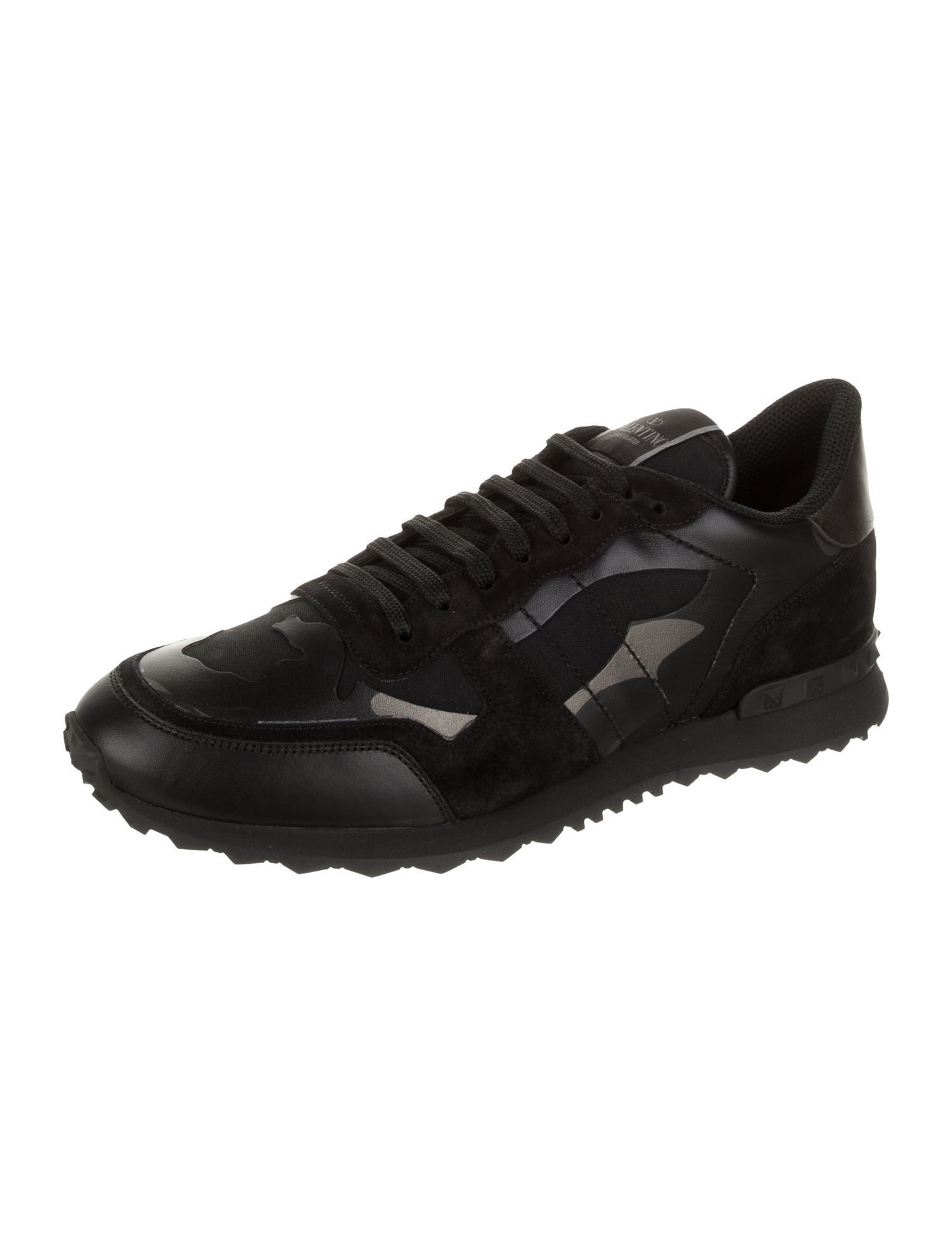 Valentino Leather Printed Athletic Sneakers