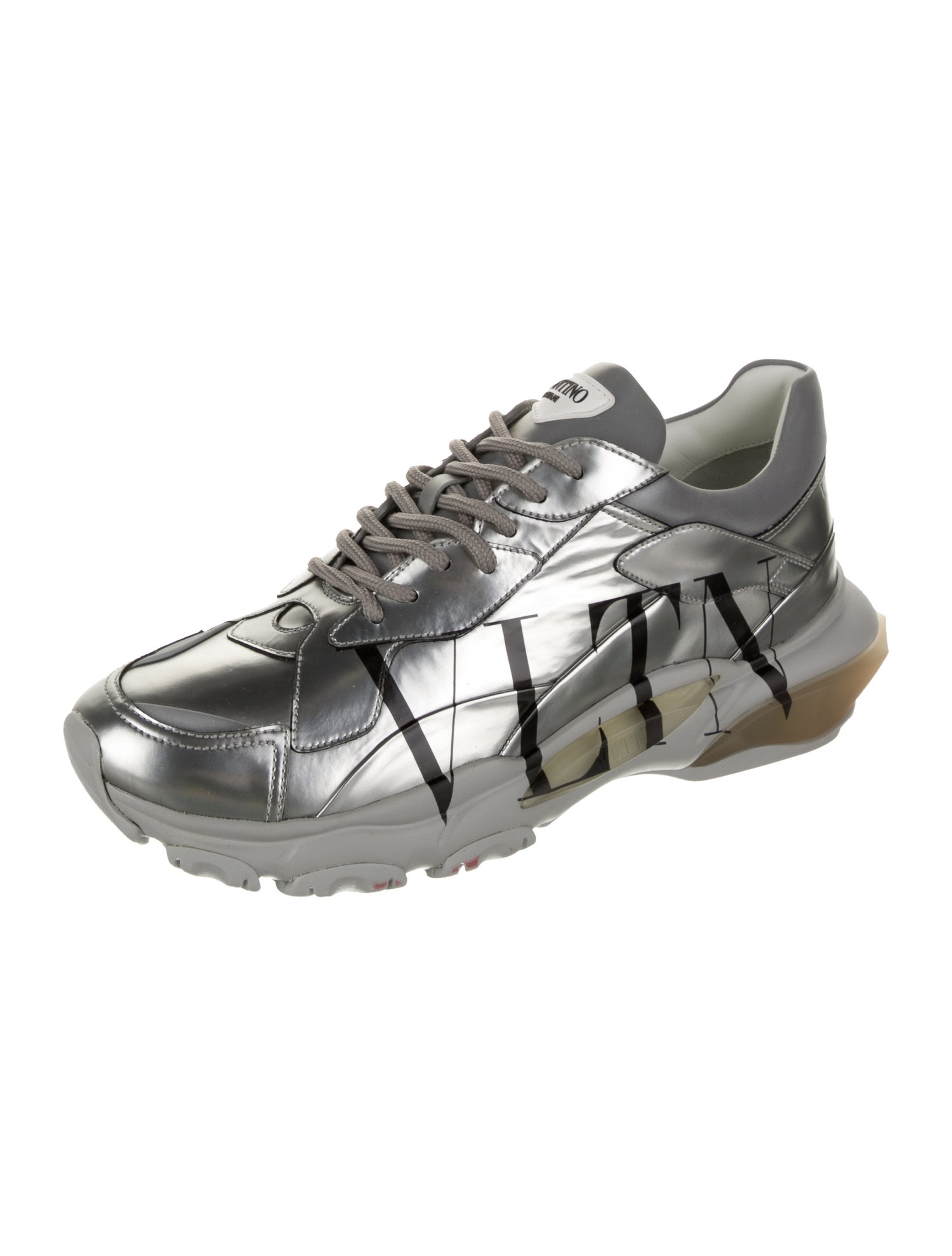 Valentino Leather Printed Athletic Sneakers