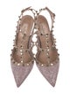 Valentino Rockstud Accents Leather T-Strap Pumps
