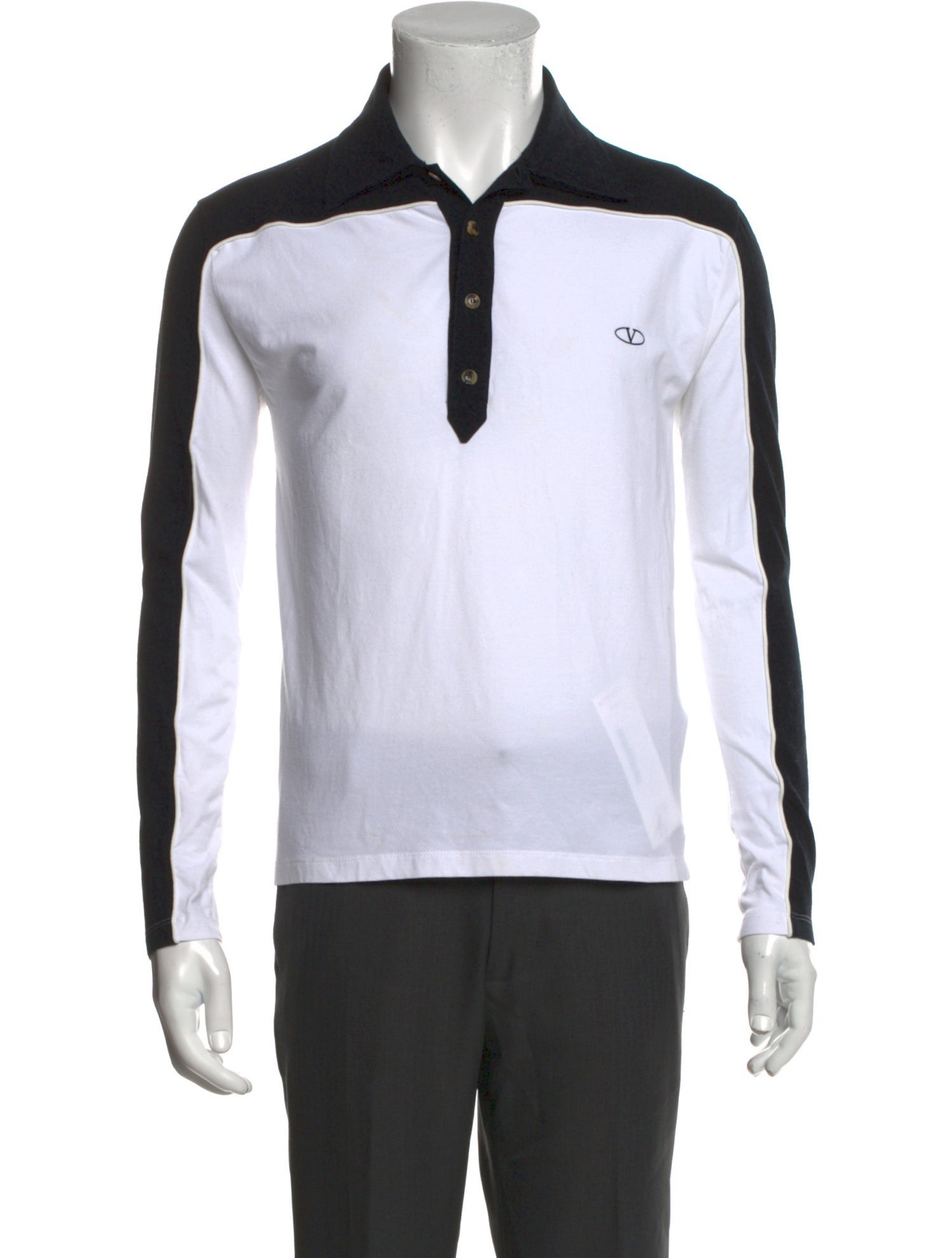 Valentino Colorblock Pattern Long Sleeve Shirt