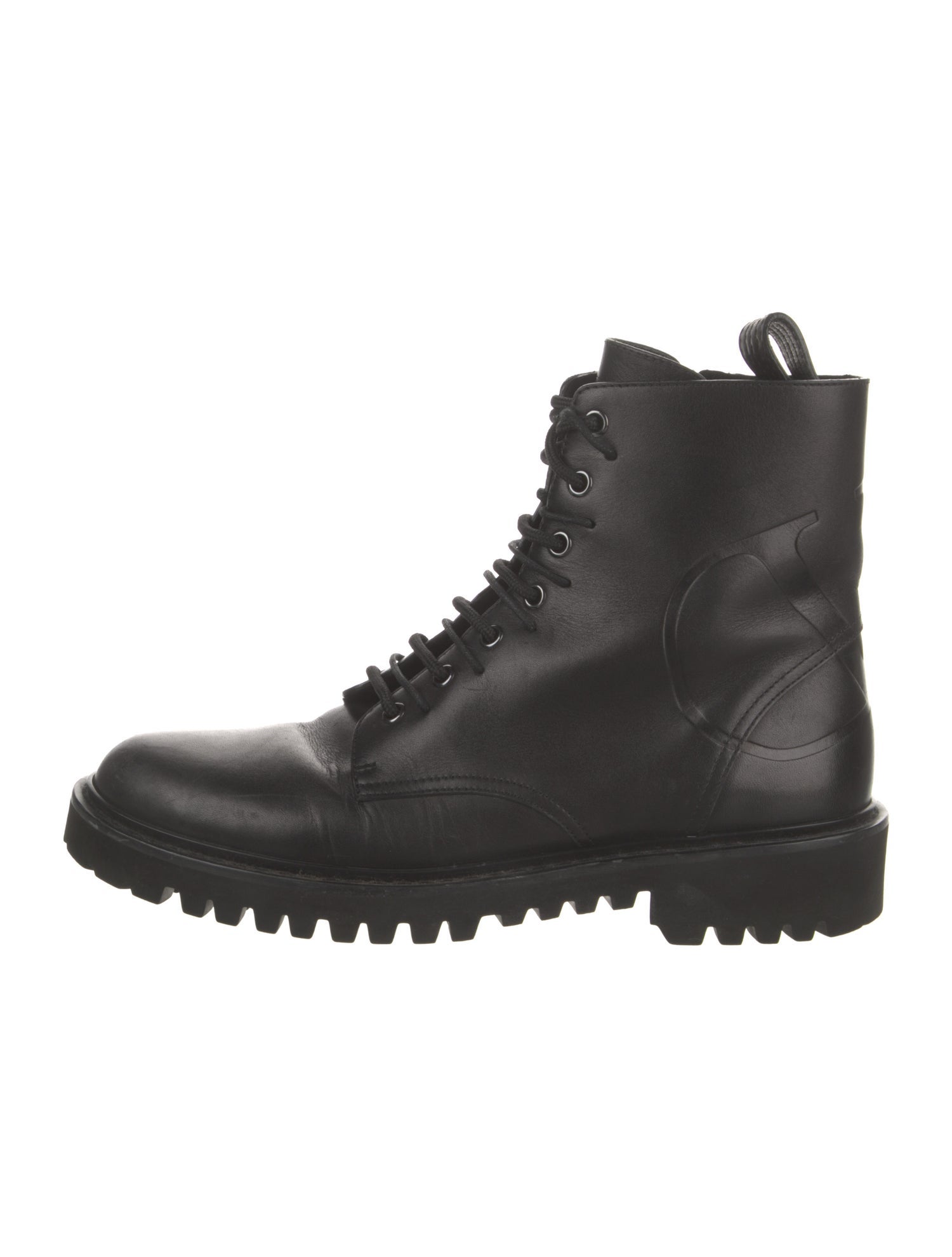 Valentino Leather Combat Boots