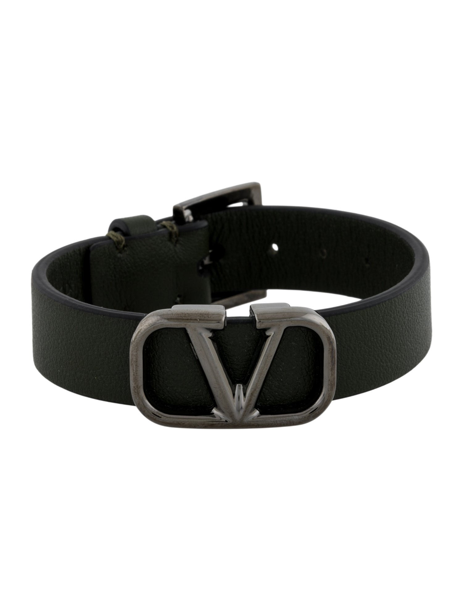 Valentino Leather VLogo Signature Wrap Bracelet