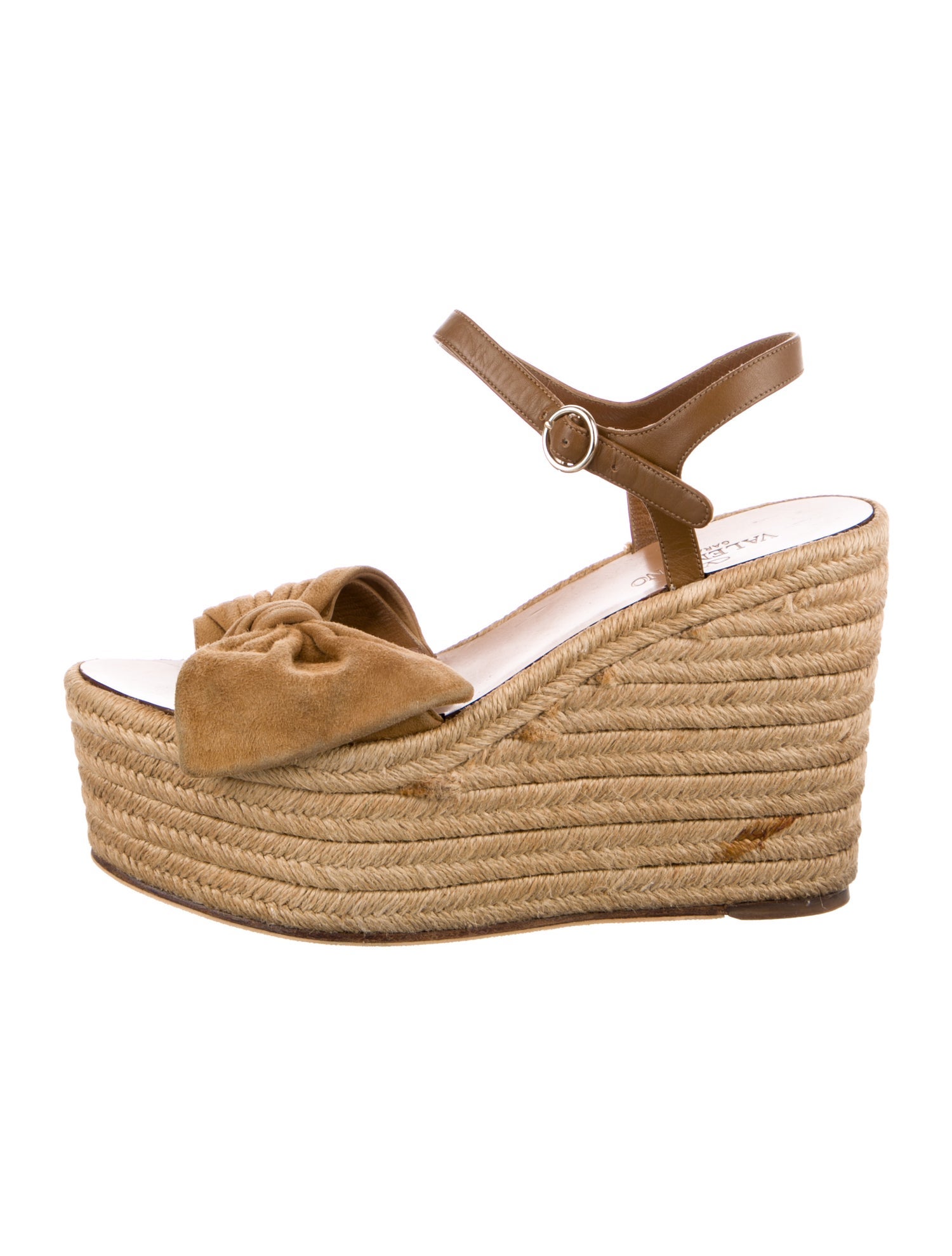 Valentino Suede Bow Accents Espadrilles