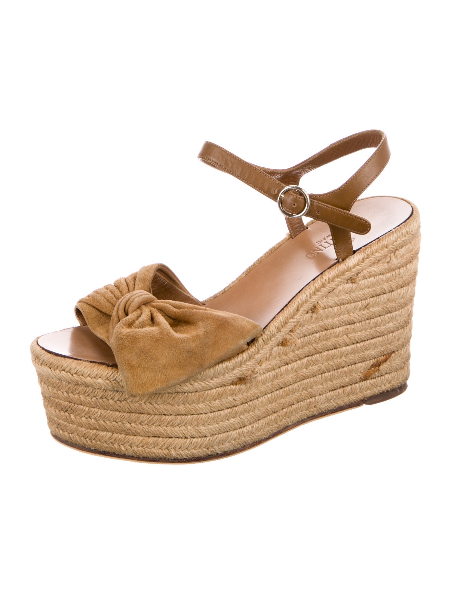 Valentino Suede Bow Accents Espadrilles