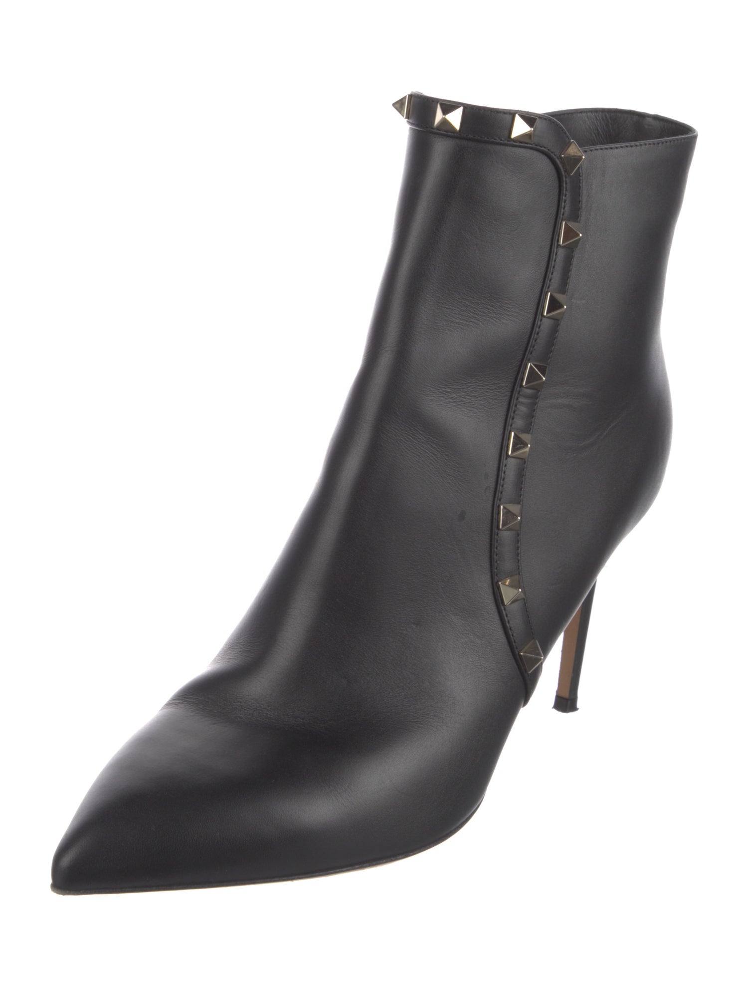 Valentino Rockstud Accents Leather Boots