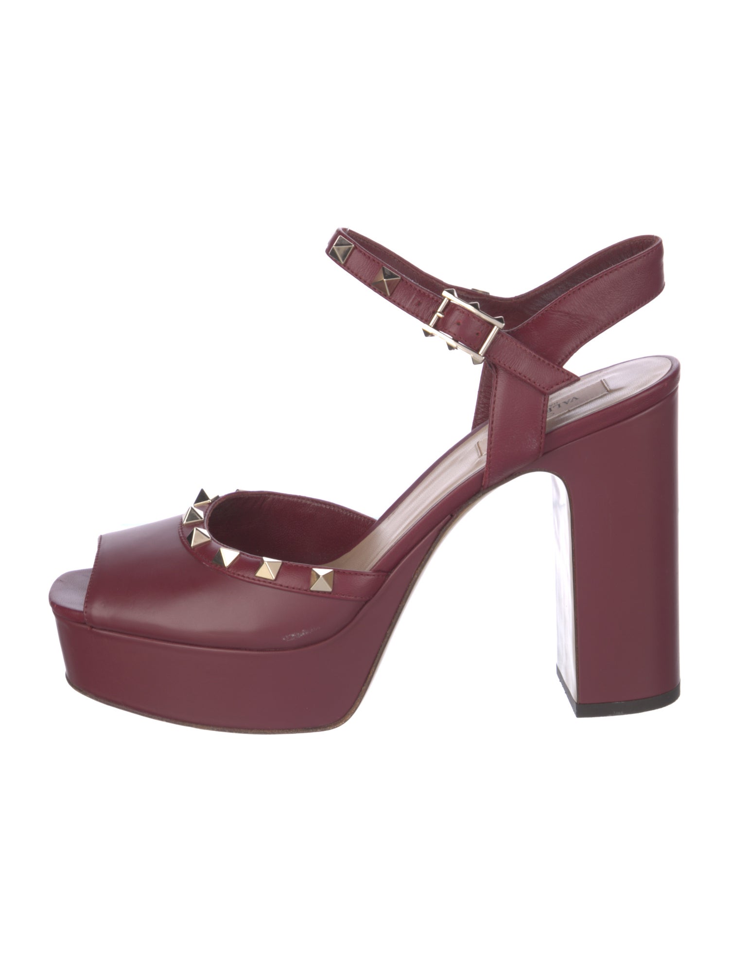 Valentino Rockstud Accents Leather Slingback Sandals