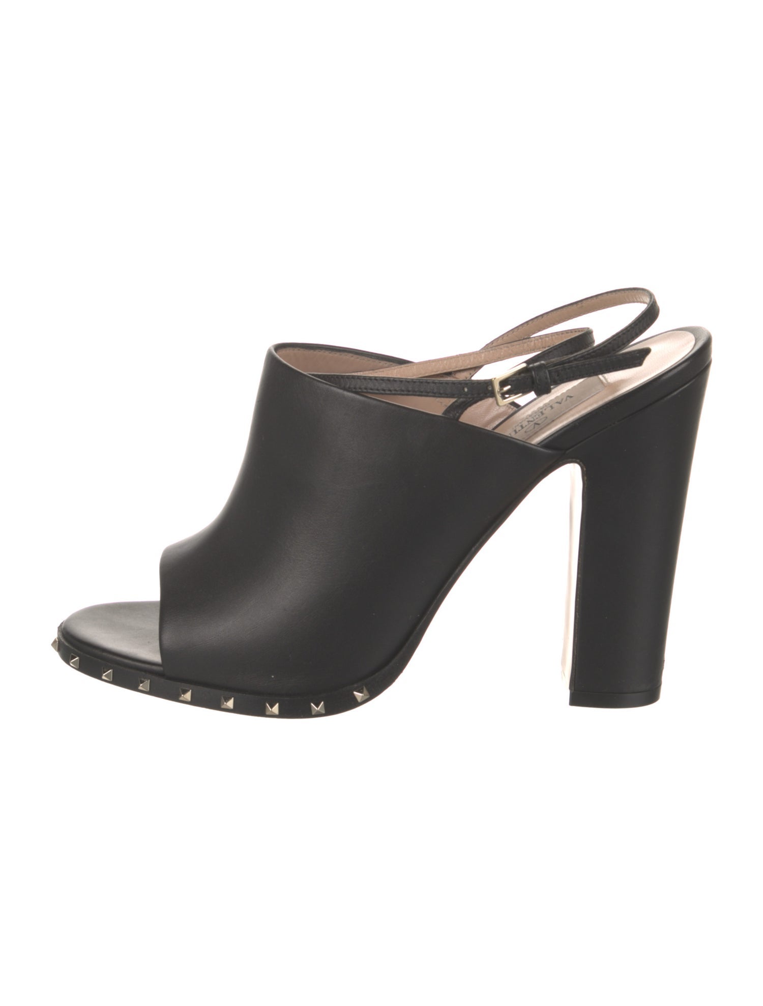 Valentino Rockstud Accents Leather Slingback Sandals