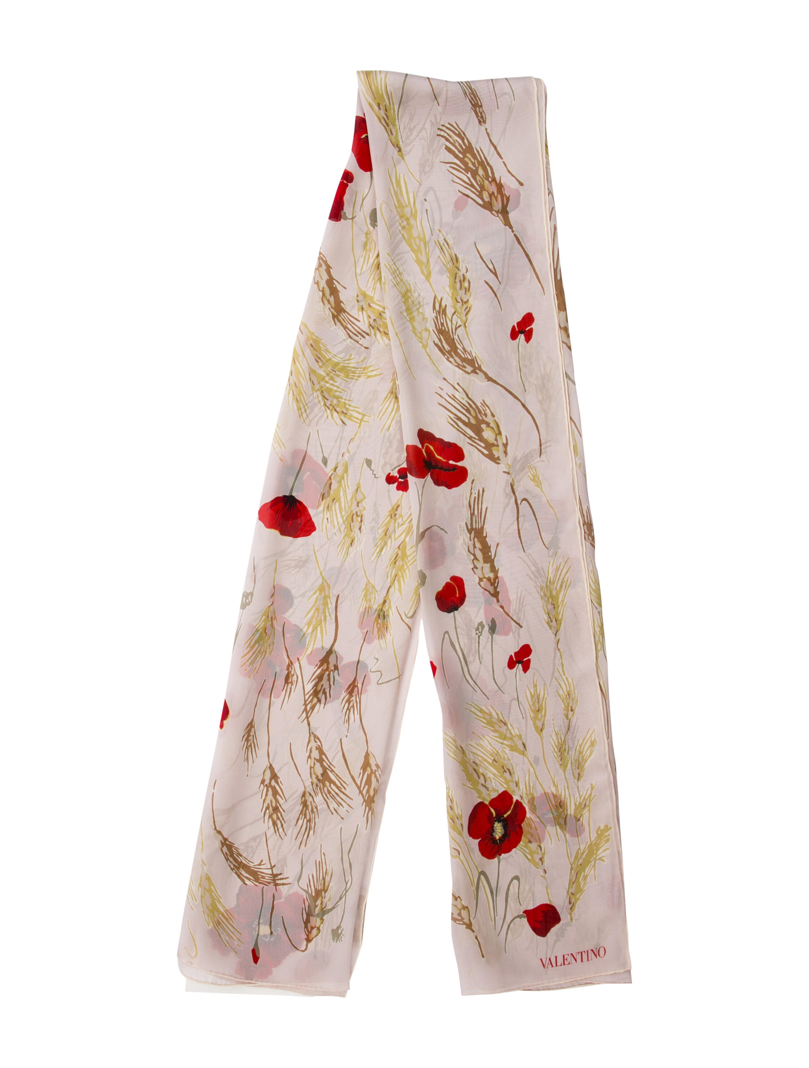 Valentino Silk Floral Print Scarf w/ Tags