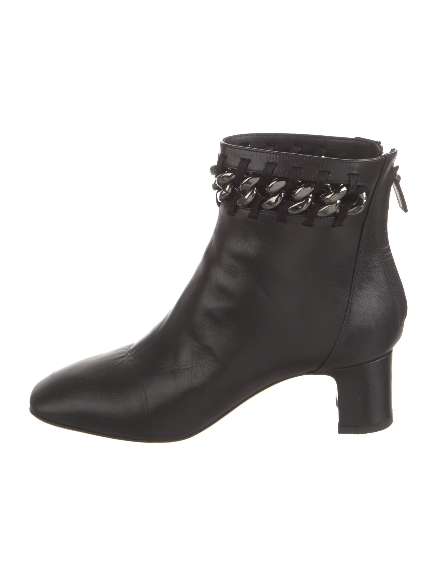 Valentino Leather Chain-Link Accents Boots