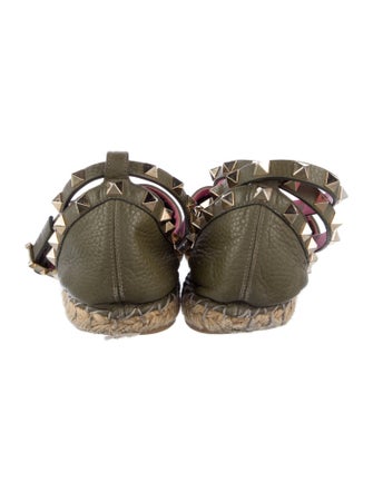 Valentino Rockstud Accents Leather Espadrilles