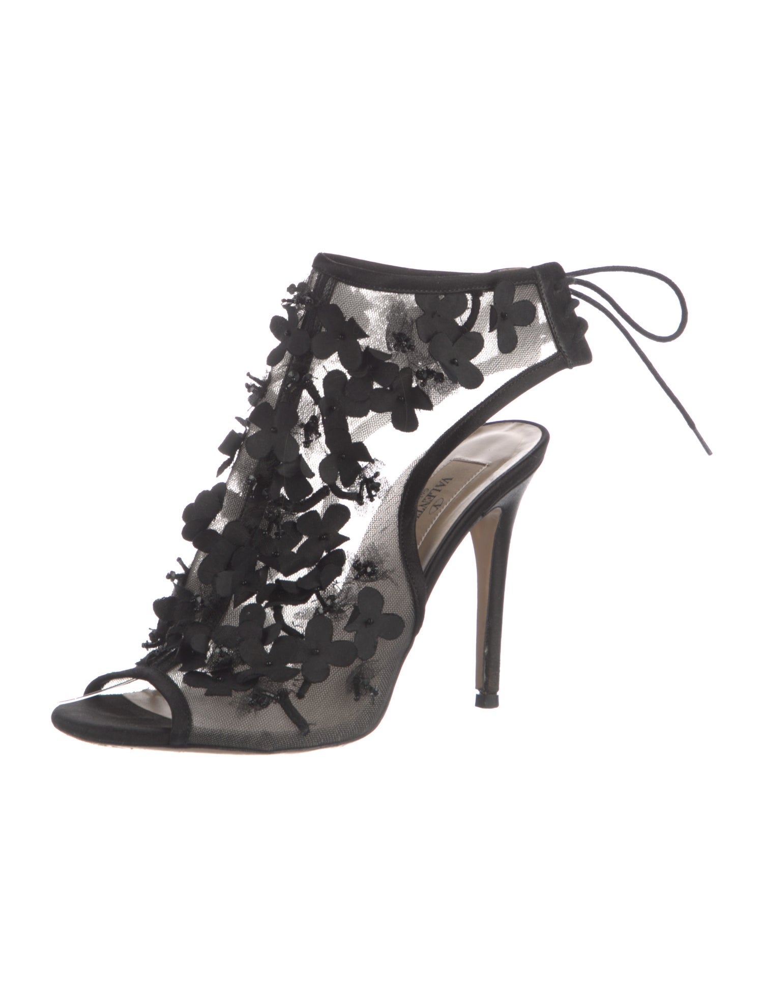 Valentino Mesh Beaded Accents Sandals